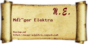Móger Elektra névjegykártya